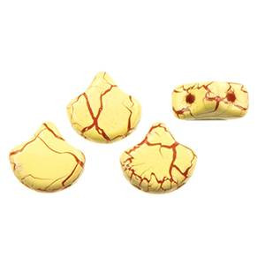 2-Hole GINKGO LEAF Czech Glass Beads Ionic Light Yellow-Dark Red